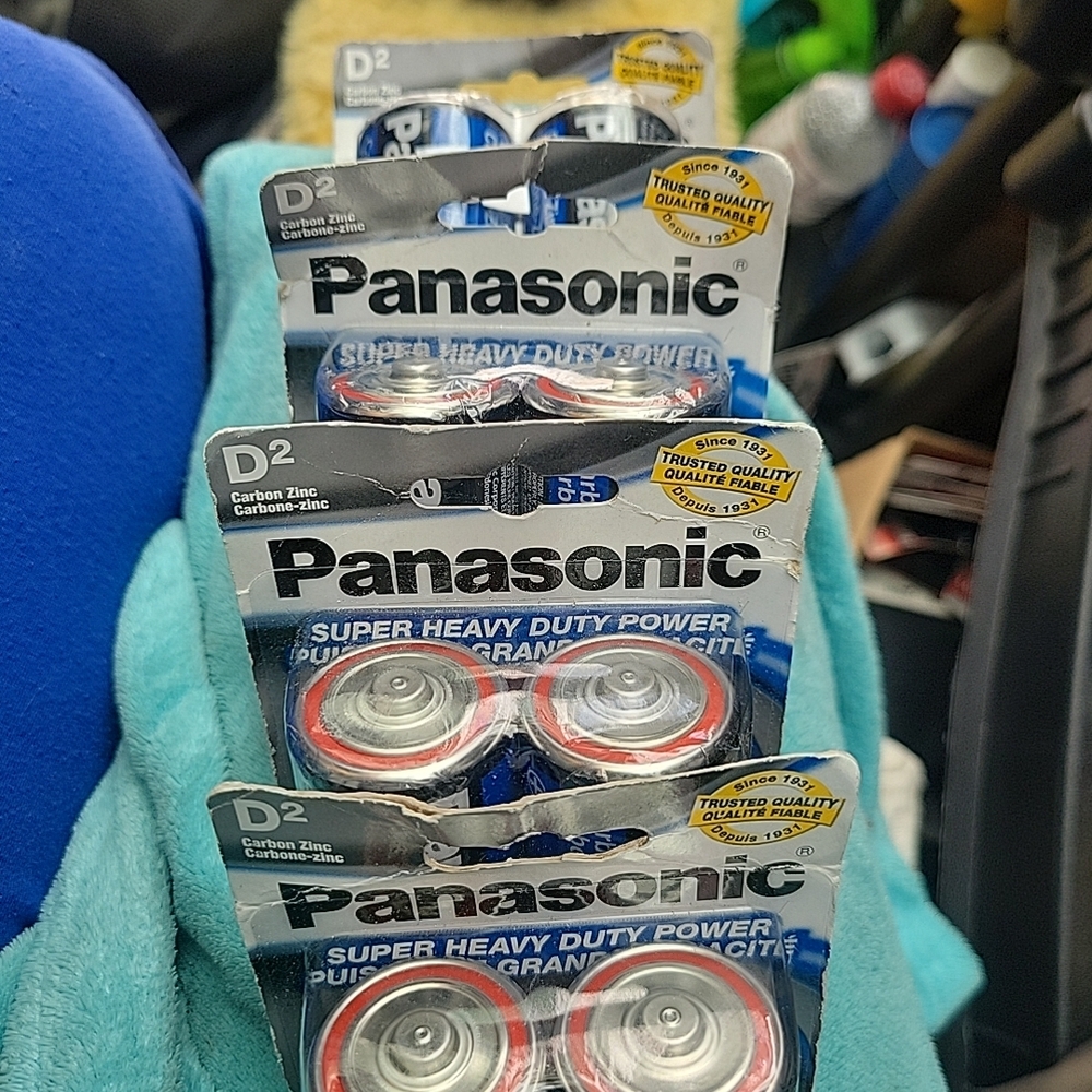 Panasonic D2 Super Heavy Duty Power Batteries in Black and Silver